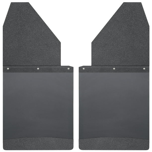 Husky Liners Kick Back Mud Flaps 14IN Wide Black Top/Wt Fits Silverado