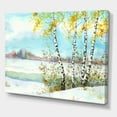 thumbnail image 3 of Designart ' Birches In Snowy Land ' Lake House Canvas Wall Art Print, 3 of 4