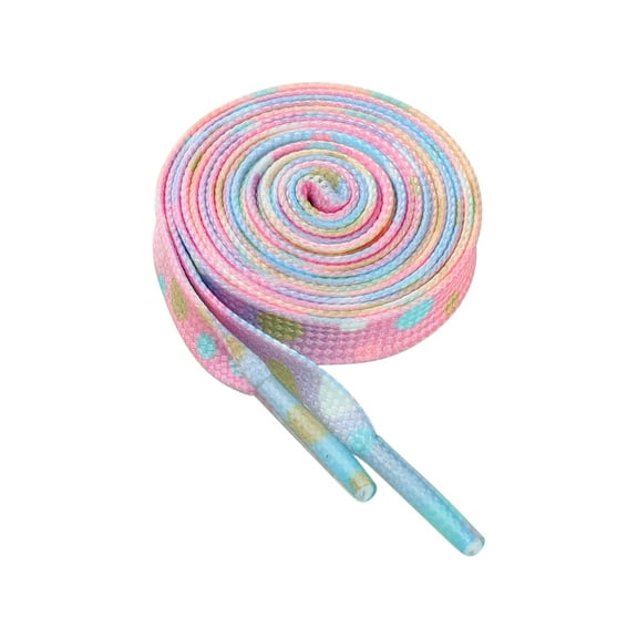 INSPIRE CHIC Flat Shoe Laces Strings Colorful Polka Dots Shoelaces 1 Pair