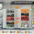thumbnail image 6 of Ktaxon 71"H Metal Garage Storage Cabinet with 2 Mesh Doors, Garage Tool Storage Cabinet with Pegboards and 4 Adjustable Shelves, Locking Steel Tool Cabinets for Garage, Office, Workshop, Warehouse, 6 of 10