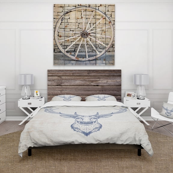 Designart 'Moroccan Orange Tiles Collage IV' Farmhouse Duvet Cover Set