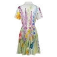 thumbnail image 6 of Watercolor Wildflowers Spring Summer Womens Shirt Dresses Women'S Short Sleeve Dress Turn-Down Collar Dress A Line Casuall Dress Oversize(XS-6XL), 6 of 7