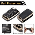 thumbnail image 4 of Unique Bargains Black with Gold Tone Edge TPU Key Fob Shell Cover Case for VW Golf 7 + Variant - 3 Buttons Remote Control Key Fob Case, 4 of 6