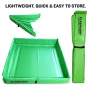 FlashDry Portable Spill Containment Berm, 4' x 4', UV-Resistant PVC, Heavy-Duty, Green