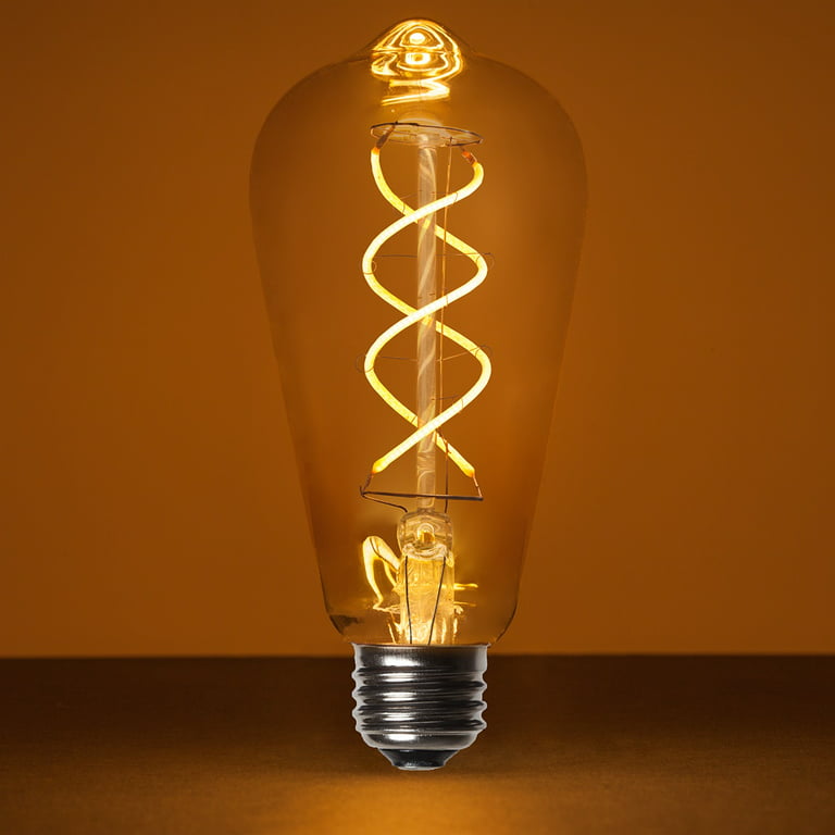 Ampoule Led filament E27 ST64 6.5 W décorative ambrée - Optonica