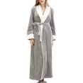 thumbnail image 1 of Unisex Long Toba Albornoz Salón Invierno Otoño Casual Casual Camino Campo de dormir Ropa de dormir Piel transpirable Elástico Casa de la Casa Grey XL Inevent HA011311-09, 1 of 7