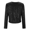 thumbnail image 6 of Delayuji Jean Jacket Women Women Casual Fashion Urban Sequin Sequins Sparkling Cardigan Jacket Casual Jackets for Women Black Xxl, 6 of 9