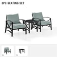 thumbnail image 3 of Crosley Furniture Kaplan 3Pc Fabric Conversation Set in Oil Bronze/Mist Green, 3 of 11