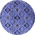 thumbnail image 1 of Ahgly Company Indoor Round Oriental Blue Industrial Area Rugs, 4' Round, 1 of 4