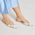 thumbnail image 3 of XYD Women Closed Pointed Toe Slip on Mules Elegant Flower Embroidery Flats Dressy Party Daily Shoes 16 Nude, 3 of 4