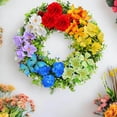 thumbnail image 4 of Wreath Decorations, Artificial Outdoor Flowers Uv Resistant, Blue Butterfly Decorations, 18 In, Holiday Door Decorations, Greenery Wall Decor, Multishade, 1 Pc, 4 of 9