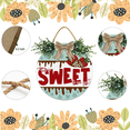 thumbnail image 6 of Eveokoki It's So Sweet To See You Sign for Front Door Decorations, Rustic Round Wood Holiday Sign, Front Door Wreath Burlap Wooden Hanging Signs for Outdoor Farmhouse Porch Home Spring Holiday Decor, 6 of 6