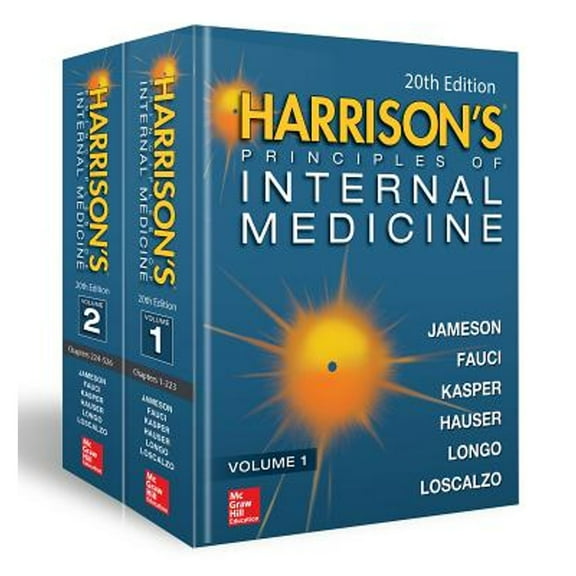 Pre-Owned Harrison's Principles of Internal Medicine, Twentieth Edition (Vol.1 & Vol.2), 9781259644030, 1259644030, Hardcover, 20 edition