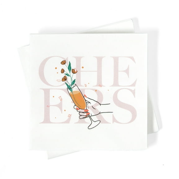ForYourParty.Com Champagne Cheers Cocktail Napkins