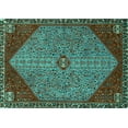 thumbnail image 1 of Ahgly Company Machine Washable Indoor Rectangle Persian Turquoise Blue Traditional Area Rugs, 8' x 12', 1 of 4