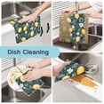 thumbnail image 2 of Yayeee 6 Pack Kitchen Dish Cloths Set for Washing Soft Drying Absorbent Microfiber Towels, Blue Floral Lemons, 2 of 9