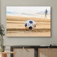 thumbnail image 2 of wall26 Canvas Print Wall Art Soccer Ball on Beach Shore Sports Athletes Photography Realism Contemporary Scenic Urban Multicolor Ultra for Living Room, Bedroom, Office - 32"x48", 2 of 5
