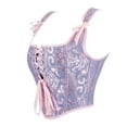 thumbnail image 4 of GILIGEGE Corset Tops for Women Going Out Crop Tops for Women Corset Tops for Women Bustier Lingerie Lace Waist Bodysuit Purple Xl, 4 of 8