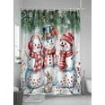 thumbnail image 5 of nqOlkjepod Christmas Snowman Shower Curtain, Waterproof Shower Curtains for Bathroom, Winter Xmas Snowflakes Cardinal Farmhouse Washable Fabric Bathtub Curtain Set Bath Decor with 12 Hooks 72"x78", 5 of 6