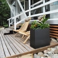 thumbnail image 3 of 24"x10"x24" Rectangular Planter Pots with Drainage Holes Removable Shelf Metal Steel Large Garden Pot for Outdoor Plants Tall Flower Vase Container for Yard Front Porch Patio Planter Box Decor, Black, 3 of 7