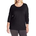 thumbnail image 2 of Just My Size Womens Plus Size Long Sleeve Tee, Ebony, 4X, 2 of 2