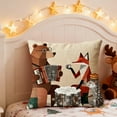 thumbnail image 4 of 17.7x17.7 in Christmas Pillow, Linen Christmas Pillow Covers, Christmas Decorative Pillow Covers, Linen Cushion Cover with Cute Animal Graphic Print for Sofa Couch Home Holiday Decorations, Lazyguy, 4 of 6
