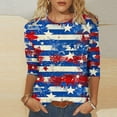 thumbnail image 2 of Dagegui Under $5 4th of July Shirt for Women Plus Size 3/4 Sleeve Tops American Flag Patriotic T Shirts Summer Casual Holiday Tops Stars Stripes Graphic Tees Parade T-Shirt, 2 of 5