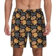 thumbnail image 2 of Goofa Hamburgers Hot Dogs Printed Men's Swim Trunks Board Shorts Quick Dry Mens Swimming Trunks with Compression Liner,Breathable Fit Hawaii Beach Shorts-Small, 2 of 9