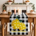 thumbnail image 2 of Table Runner 108 Inches Long for Kitchen Dining, Yellow Lemons Dresser Scarf Farmhouse, Dining Table Decorations for Wedding/Parties, Summer Botanical Black White Plaid Farmhouse 13 x 108 In, 2 of 8