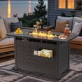thumbnail image 2 of Enyopro 43" Propane Fire Pit Table, 60,000 BTU 2-in-1 Auto-Ignition Rectangular Fire Pit with Hidden Propane Tank Design, Lava Rock & Steel Lid for Patio, Porch, Garden, CSA & ETL Certified, 2 of 8