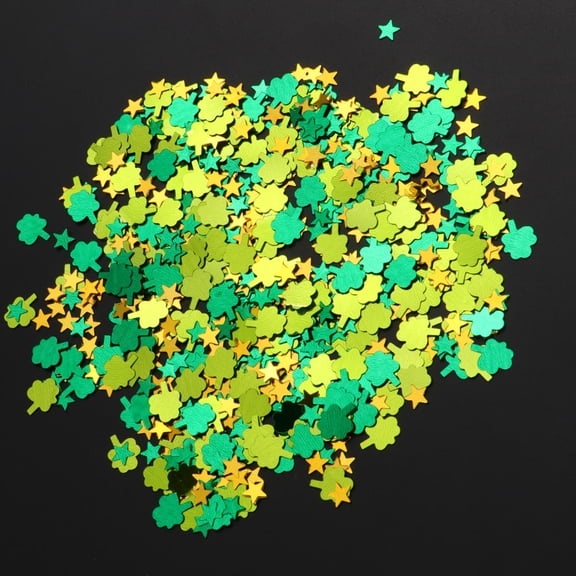 ELAYARD Shamrock Confetti for Table Irish Festival Confetti Assorted Color Plastic 1 Set (60g)