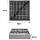 thumbnail image 5 of Lote de 2 boîtes de rangement pour sous-vêtements et otros petits accessoires, separadores de tiroirs pliables à 24 cellules pour le rangement de chaussettes, écharpes, soutiens-gorge, gris, 5 of 5