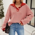 thumbnail image 5 of Gibobby Suéter Para Invierno Mujer de de moda para mujer con de manga larga con cuello en contraste(Rojo,XG), 5 of 5