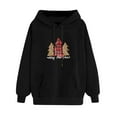 thumbnail image 4 of HAiming Women's Pullover Sweatshirts Christmas Printed Drawstring Long Sleeve Casual Loose Hoodie Tops with Pocket, 4 of 5