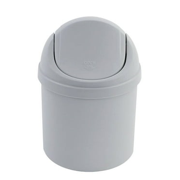 CMrtew Wastebasket Trash Can - Desktop Mini Plastic Waste Garbage Can with Swing Lid, Stylish Countertop Trash Bin Table Waste Paper Basket Round Small Trash Can for Office Bathroom Bedroom.