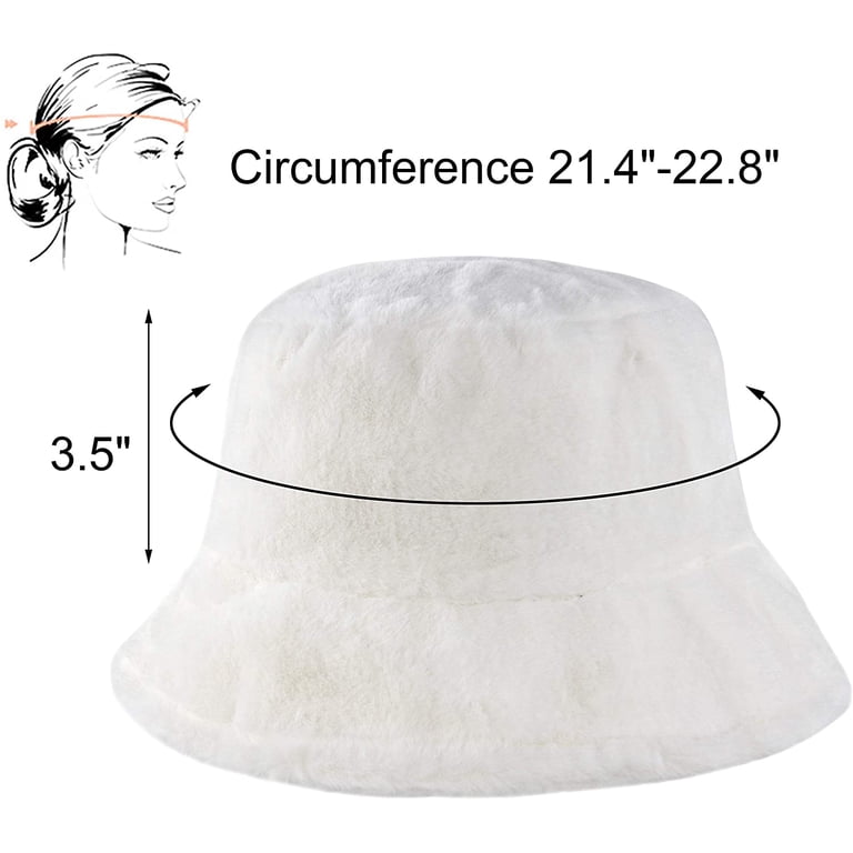 Muryobao Female Women Winter Bucket Hat Warm Faux Fur Wool  display picture 2