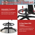 thumbnail image 5 of FDW Mid-Back Mesh Office Chair with Flip-Up Arms，Ergonomic Chair Lumbar Support Foot Ring, Black, 5 of 7