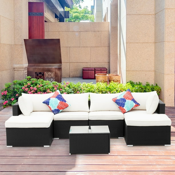 Ainfox 7 Pcs Outdoor Patio Furniture Sofa Set on Sale,Beige