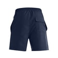 thumbnail image 5 of Mens Swim Trunks Men's Casual Color Beach Shorts Multi-Pocket Outdoor Swim Trunks with Drawstring Elastic Waist Quick-Dry 4 Inch Length Summer Pants for Vacation Travel Navy 2XL, 5 of 6