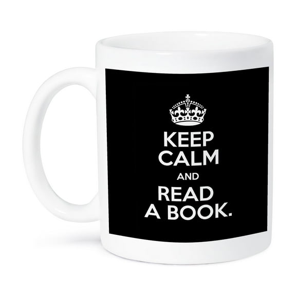 3dRose, Keep calm and read a book, 15oz Mug