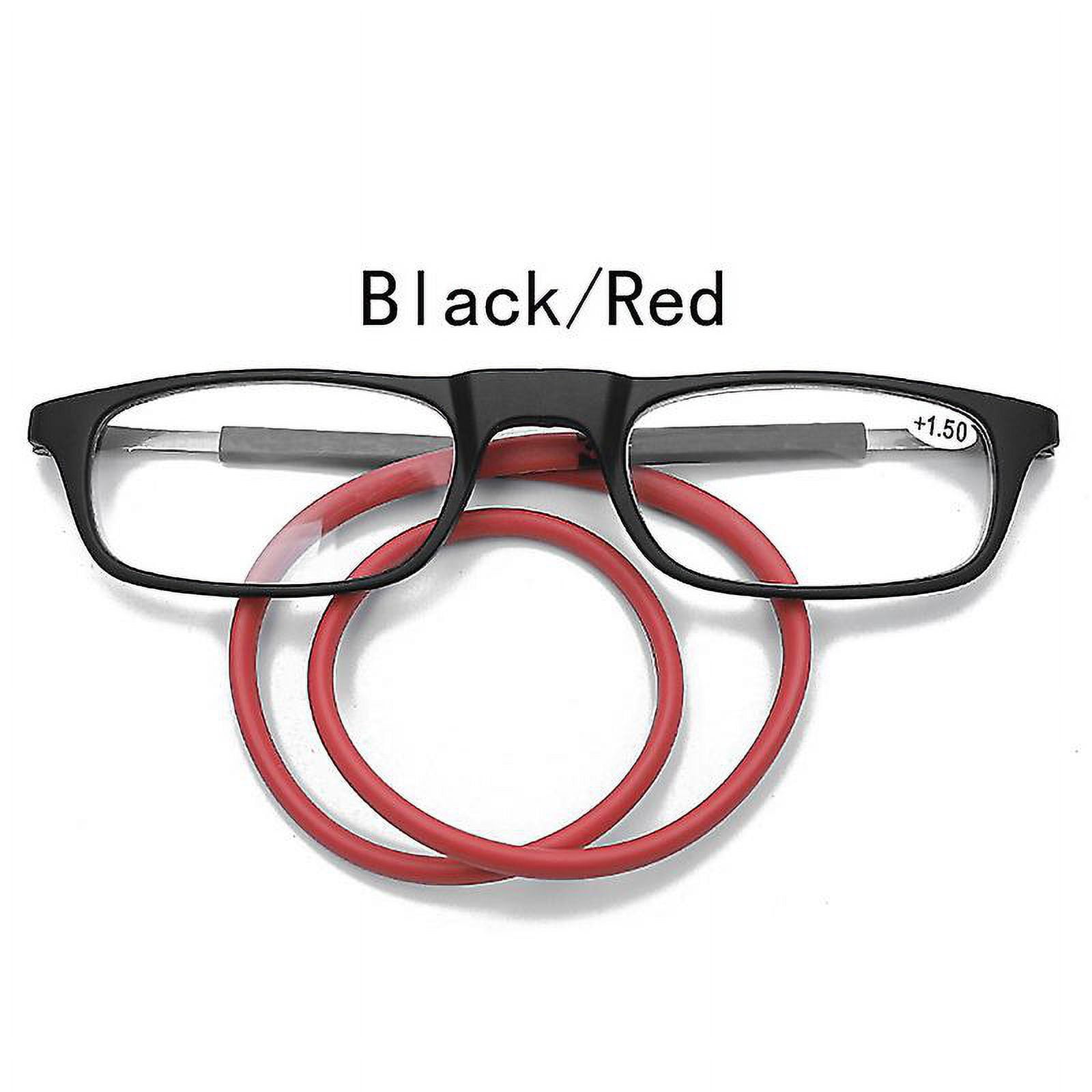 Reading Glasses High-grade Tr Magnetic Absorption Hanging Neck Funky Readers Glasses 1.5 Red