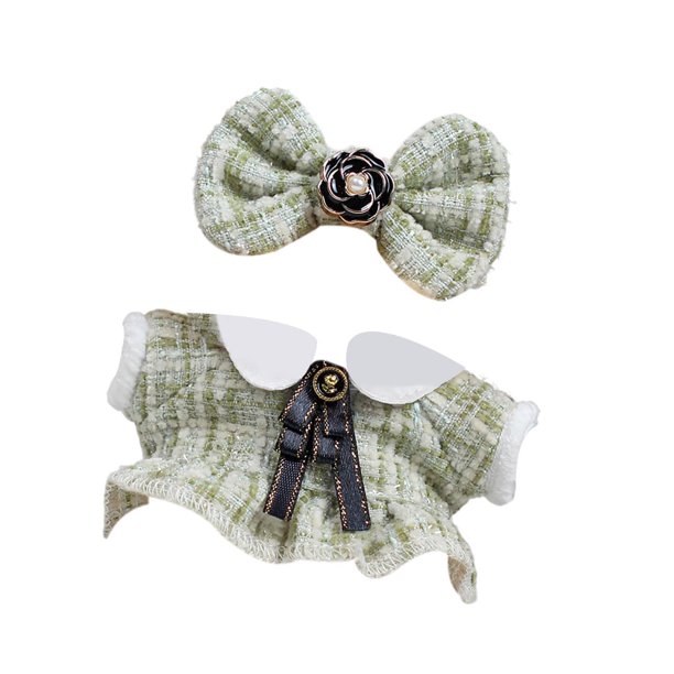 Ropa de muñeca suave CUTICAT con tocado para muñecas de 6,69 pulgadas Verde claro