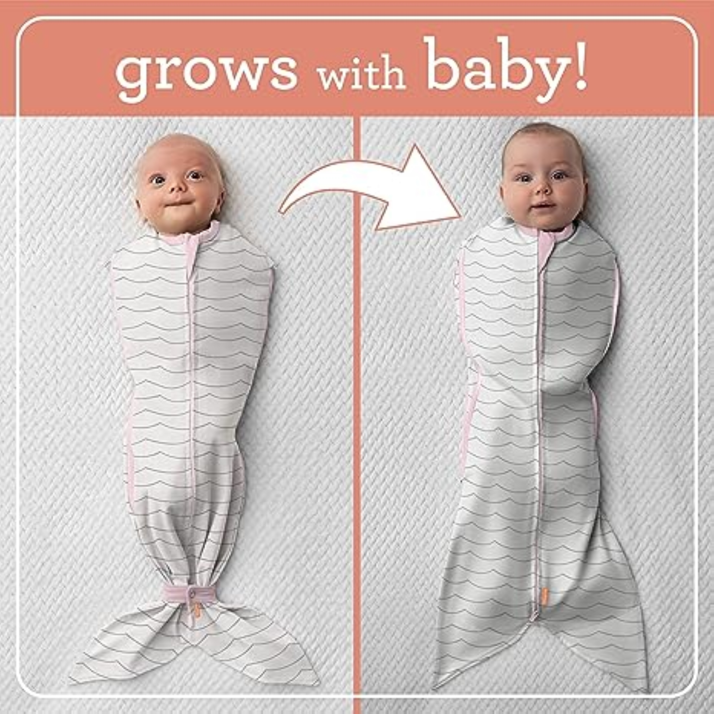 SwaddleMe by Ingenuity Room to Grow Pod - 0-6 Months, 1-Pack (Pink Waves)