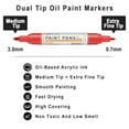 Betem Oil Based Paint Markers, Dual Tip Paint Pens(0.7mm & 3mm), Gold