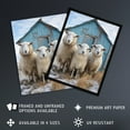 thumbnail image 2 of Winter Sheep and Faming Hut Whimsical Photograph Extra Large XL Wall Art Poster Print, 2 of 5