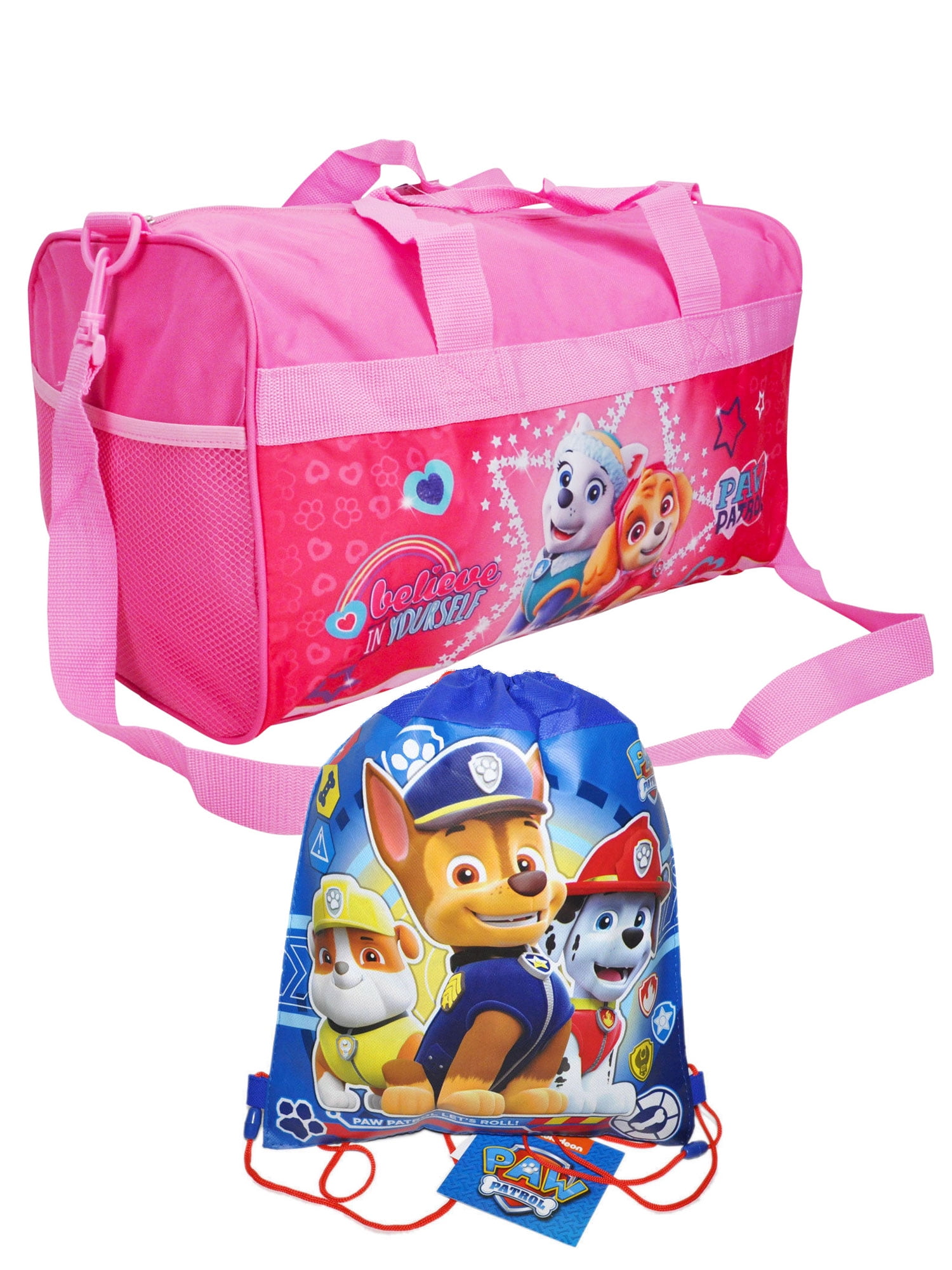 Girls Paw Patrol Duffel Bag Believe in Yourself & Sling Bag 2Piece Set