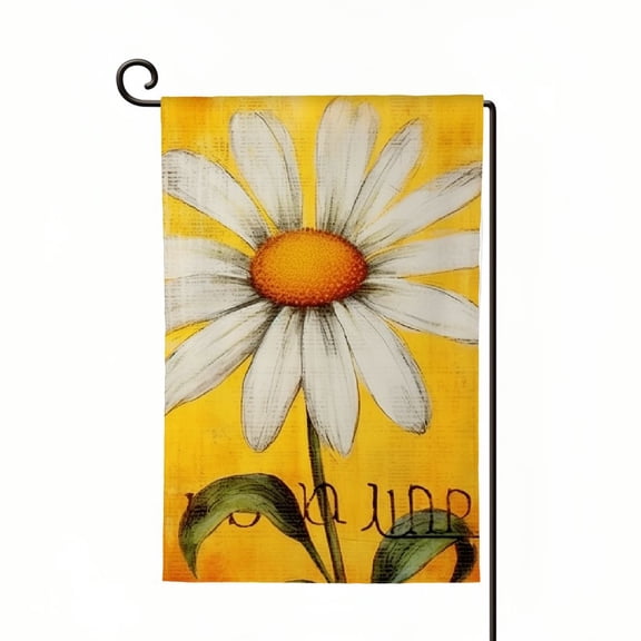 PHYHOO Spring Summer Floral House Flag for Outside Daisy Vertical Double Sided Large Seasonal Flags for Outdoor Farmhouse Yard Decorations White