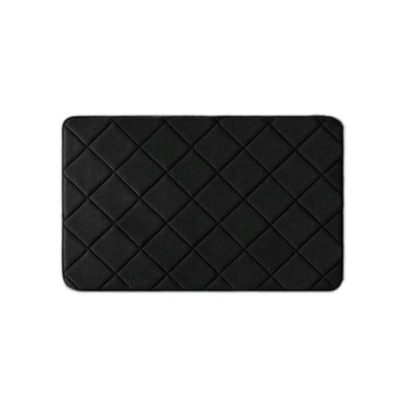 16x24in Microfiber Bath Mat Non-Slip Machine Washable Absorbent Bathroom Rug Kitchen Floor Mat Living Room Bedroom Shower Tub Water Absorbing Soft Carpet Ultra-Thin(Black)