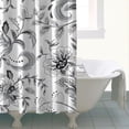 thumbnail image 4 of Gray Pioneer Flower Pattern Shower Curtain 72"x72" ,Bathroom Decorative Shower Curtains Set with 12 Hooks,Modern Waterproof Washable Shower Curtain, 4 of 6