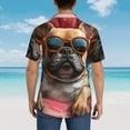 thumbnail image 4 of Sikiie French Bulldog In Sunglasses Print Men's Hawaiian Shirt, Summer Beach Button Pocket Short Sleeve T-Shirt,3X-Large, 4 of 7